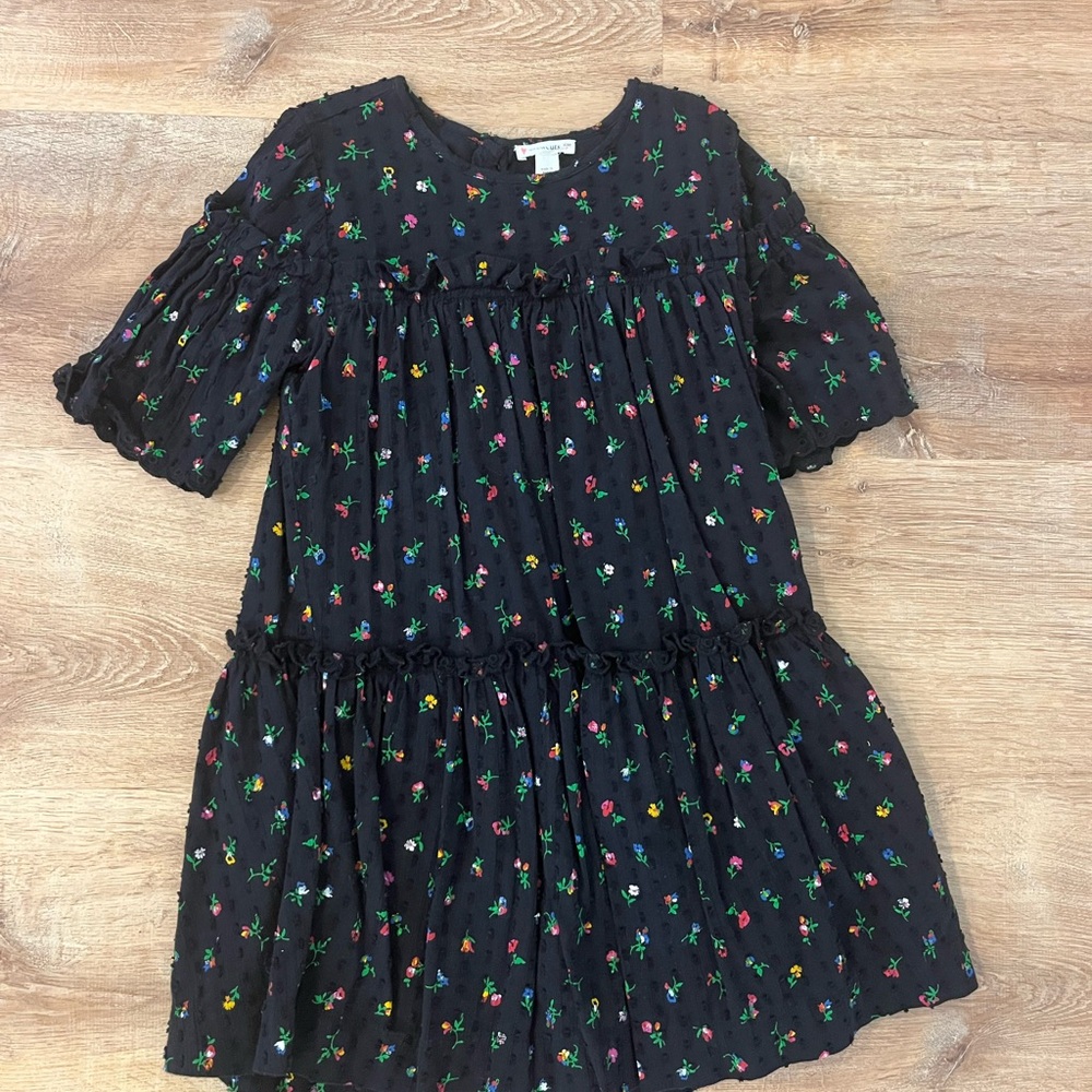 Crewcuts Floral Black Dress Size 7